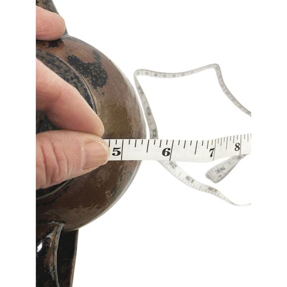 VTG Studio Stoneware Pottery Teapot  Signed Brown Black Splatter Design - Picture 9 of 9